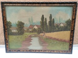 Mihály Püspőky - stream bank painting (6.)
