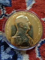 Gilded commemorative medal of Horthy Berán