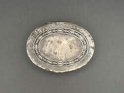 Antik ezüst ovális formájú szelence/dobozka századfordulós fémjelzett