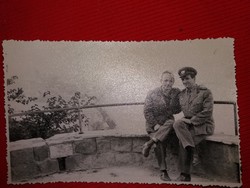 Antik fénykép fotó katona pár Budapest, Gellérthegy a képek szerint