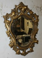 Antik florentin laparanyozott fazettás tükör 495