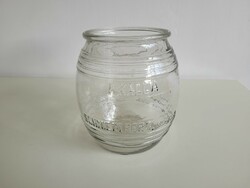 Régi halkonzerv üveg A. KALLA Schmiedeberg Bohemia domború csíkos  2,5 L vintage halas konzervüveg