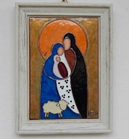 Erika Oláh fire enamel picture, holy family