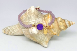 Purple quartz crystal bracelet