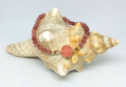 Cherry quartz crystal bracelet
