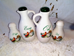 Chicken Yard Style Rooster Spice Jar Set
