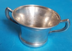 Silver-plated alpaca soup cup, 2 handles