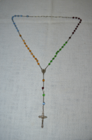 Multi-colored glass rosary