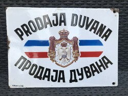 Serbian tobacco shop - double-sided enamel board (enamel board)