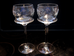 Pair of Gorham cut crystal glasses with candle holders