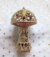 Csipkézett gomba karácsonyfa dísz 9cm