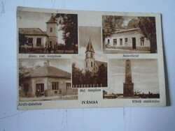 D191139 old postcard Iváncsa Rédli store cooperative's memorial to heroes