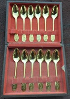 24 Karat gold-plated cake spoon set
