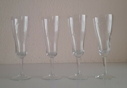 4 retro stemmed champagne glasses