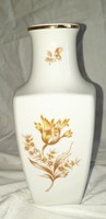 Holóháza porcelain vase with a beautiful hand-painted pattern. With brown flowers.