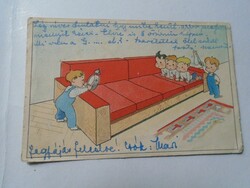 D191197  Régi képeslap -  Békés - Nedecky Margit tanítónő - Pilismarót  Humor - Mászóverseny