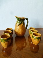 Retro, vintage ceramic wine set, corn set