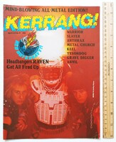 Kerrang magazin #91 1985 Raven Warrior Slayer Kiss Anthrax Metal Church Keel Accept Grave Digger Tys
