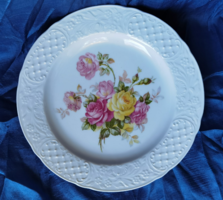 Vintage Bavaria Schumann Arzberg rózsás lapos tányér