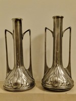 Unique and rare pair of ARGENTOR vases