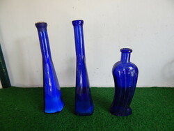 3 db lila,,kobaltkék váza,,28--28--20 cm es.