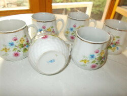 Set of Zsolnay mezei flowery, pot-bellied mugs