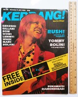 Kerrang magazin #26 1982 Rush Scorpions Tommy Bolin Runaways Diamondhead T Rex Lemmy Who Genesis