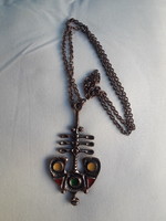 Industrial metal necklace+pendant (papp z.?)