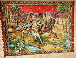 Kidnapping in the East - huge old mocha tapestry - wall hangings