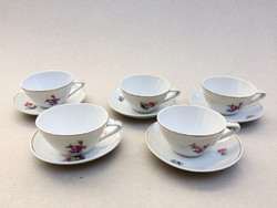 Retro hólloháza floral coffee mocha 5 old porcelain cups mid century