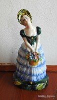 Italian marked porcelain little girl with flower basket