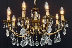 Decorative copper, crystal chandelier