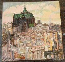 City from above _ painting by a German contemporary painter