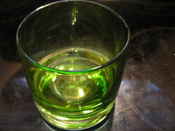 Heavy crystal green glass, ice, sugar holder