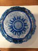 Lead crystal blue large ashtray