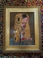 Goebel porcelán kép Gustav Klimt - A csók - Limitált kiadás, sorszámozott.