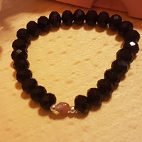 Czech crystal bracelet decorated with ruby stone.