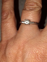 Régi szoliter köves ezüst gyűrű - 55- ös méret