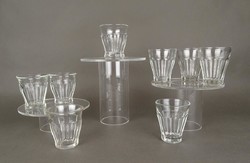 1G063 retro French glass coffee cup set 8 pieces