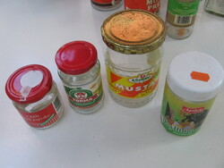 Retro canning jars: paprika, horseradish, mustard, fiber