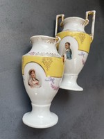 19. Altwien pair of vases with portraits of Napoleon and Josephine, marked