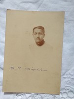 Antik I. világháborús magyar katonai fotó, katonai portré tábori bélyegző 1916