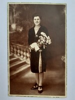 Régi női fotó vintage fénykép Tóth Árpád fényképész Nyírbátor
