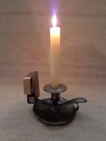 Old Art Nouveau marked candle holder with match holder