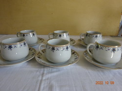 Blue floral 6-piece tea set