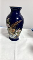 Vintage Japanese cobalt, hand painted, gilded blue vase from the 1980s, marked, flawless