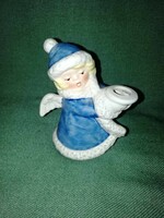 "Goebel" karácsonyi porcelán angyal gyertyatartó