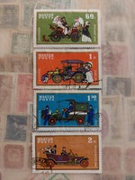 Oldtimer car stamp 1970 air mail 4 pcs