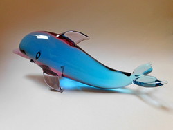 Tömör üveg delfin - 21 cm