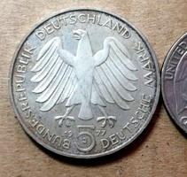 Germany(nsk) 5 marks - 1977 j_friedrich gauss/silver